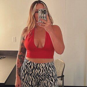Women's Plunge ButterBliss Tank Top - Wild Fable™ Red L